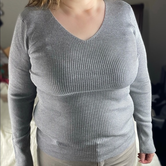 3/$30 ✨NEW✨ Plus Light Ivory Ribbed Sweater - 3X - Picture 1 of 2